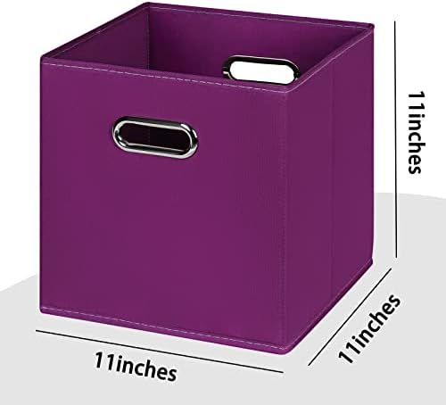 Black Foldable Storage Cubes Bins, Fabric Storage Box Cubes Organizer Baskets - Image 2