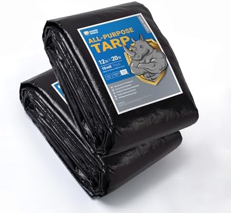 GUARD SHIELD Tarps Heavy Duty Waterproof 12x20 Feet Black Poly Tarp Cover by GUARDSHIELD