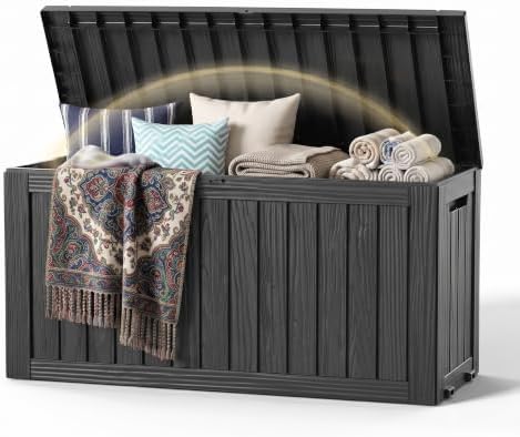 DRATO 135 Gallon Deck Boxes Outdoor Waterproof Storage Box by DRATOprovidesawarmandcozy