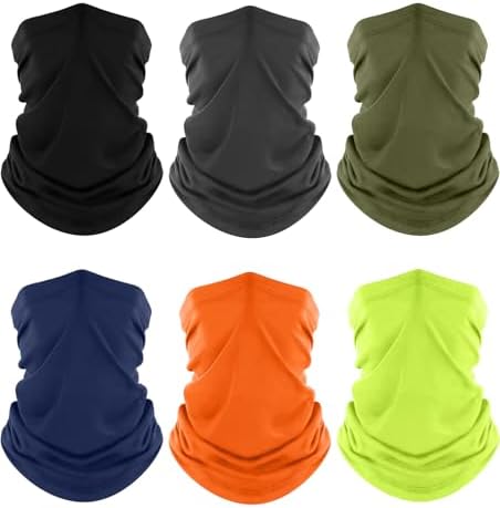 Fuinloth Neck Gaiter, 6 Pack Cooling UV Protection Bandana Face Mask Gator by fuinloth