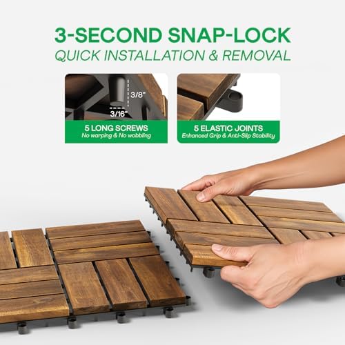 IDZO Interlocking Acacia Deck Tiles 9.6 SQFT - Image 6