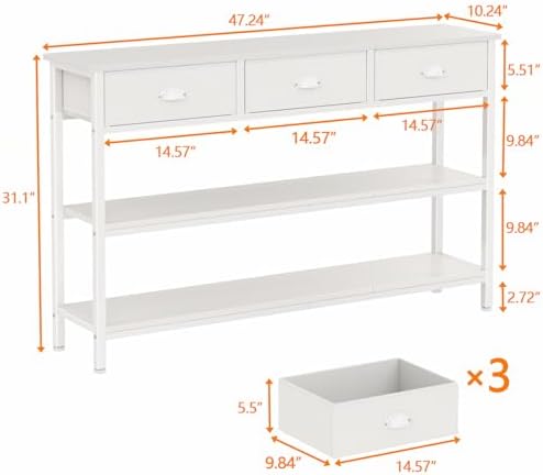 Furologee 47" Console Table Set 2 - Image 2