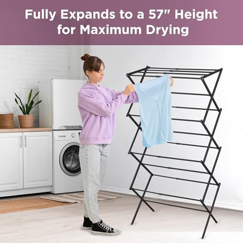 BLACK+DECKER 4-Tier Expandable Collapsible Clothes Drying Rack, Telescopic - Image 5