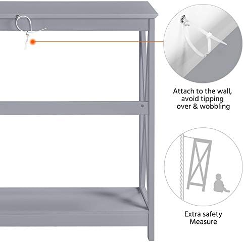 Yaheetech Narrow Entryway Console Table, 2-Tier X-Frame Storage Shelf - Image 6