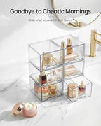 Vtopmart 8 Pack Small Clear Stackable Storage Drawers - Image 3