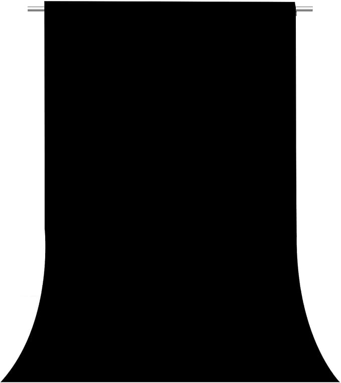 Black Photo Backdrop for Photoshoot, Fabric Background for Product Photography by TERSUM