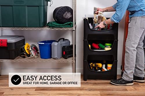 Mighty Tuff Jumbo Stackable Storage Bins, Easy-Access Storage, Large - Image 4