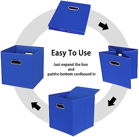 Black Foldable Storage Cubes Bins, Fabric Storage Box Cubes Organizer Baskets - Image 6