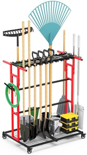 CCCEI Garage Organization with Wheels, Outdoor Gargen Yard Shed Tools Organizer by CCCEI