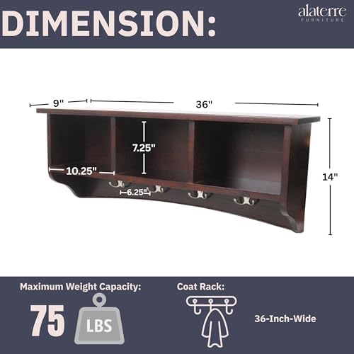 Alaterre Shaker Cottage Wall-Mounted Coat Rack - Image 3