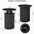 Fluted Side Table with Storage - Image 2