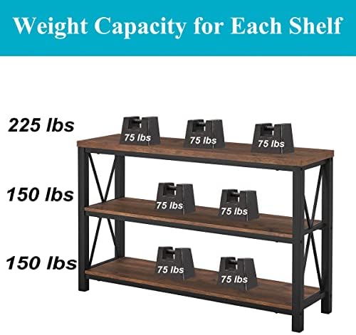 BON AUGURE 47” Narrow Console Table, 3 Tier Sofa Table Behind Couch - Image 4