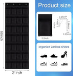 28 Mesh Pockets Hanging Over the Door Shoe Organizer （Black） - Image 2