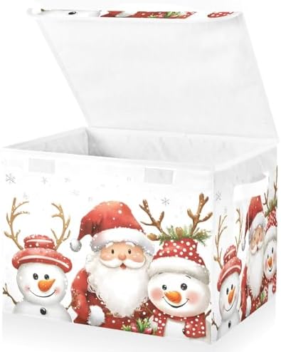 Bolaz Storage Bins with Lids and Handles, Christmas Snowman Storage Box Storage by Unknown