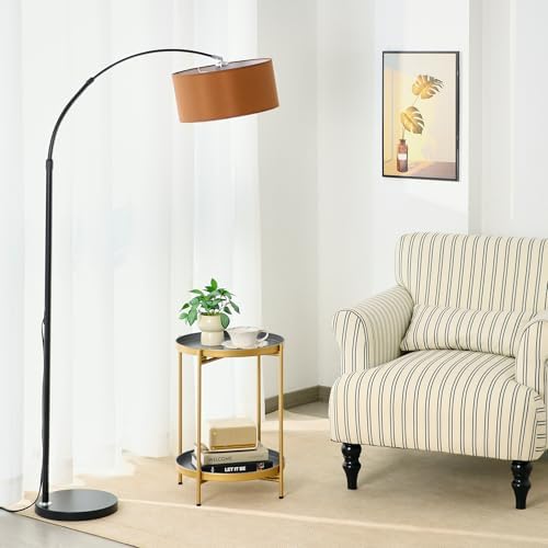 2-Tier Round End Side Table, Small Metal Side Table - Image 5