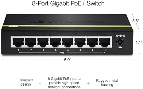 TRENDnet 8-Port Gigabit PoE+ Switch, 8 x Gigabit PoE+ Ports, 123W PoE Power - Image 5