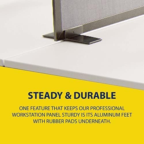 OBEX Acoustical Free Standing Privacy Screen, Cubicle Accessories Desk Privacy Panel, Desk Dividers for Office, Office Furniture Partitions Portable Sound Proof Dividers, 12" x 42", Graphite