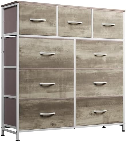 WLIVE Tall Dresser for Bedroom, 9 Drawer Chest of Drawers by WLIVE