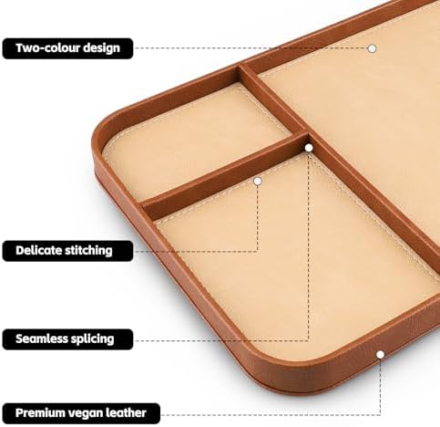 SENEN Leather Tray, Stylish and Organized Multifunctional Tray, - Image 4