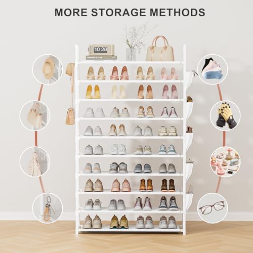 LUKYTOWER Sturdy Tall Shoe Rack 10 Tier Stackable Shoes Organizer - Image 6