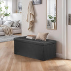 SUPER DEAL 43 Inches Storage Ottoman Bench, Folding Footrest - Image 2