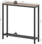 YATINEY Narrow Console Table, 2-Tier Small Sofa Table, 29.5" Thin Entryway - Image 3