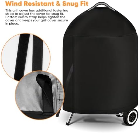 iCOVER Grill Cover for Weber 22 Inch Charcoal Kettle- Heavy Duty Waterproof BBQ - Image 5