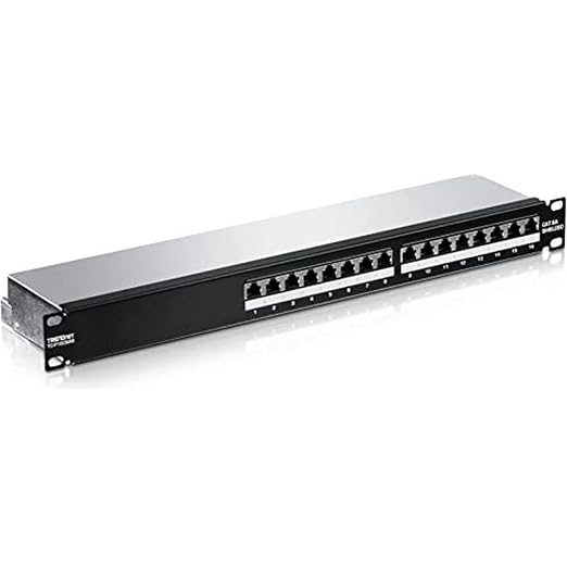 TRENDnet 16-Port Cat6A Shielded Patch Panel, 1U 19" Metal Housing, 10G Ready by TRENDnet