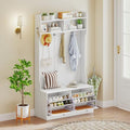 GIANTEX 4-In-1 Hall Tree with Bench and Shoe Storage, Entryway Bench with Coat by Giantex