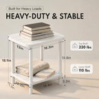 PASAMIC Outdoor Side Table, 2-Tier Oval Patio Table - Image 2