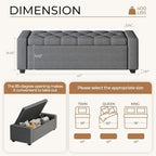 Storage Ottoman Bench, Large Entryway Ottoman - Image 2