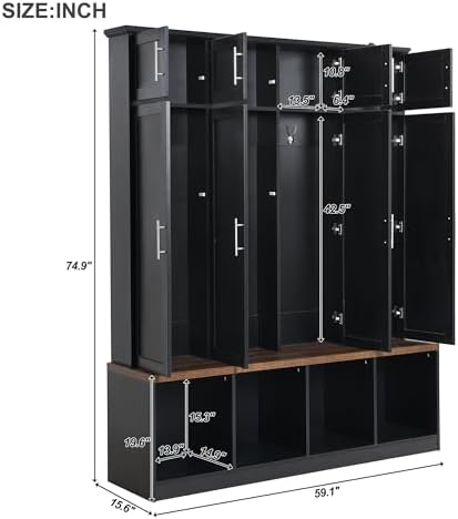 LUMISOL 4-in-1 Farmhouse Hall Tree - Image 2