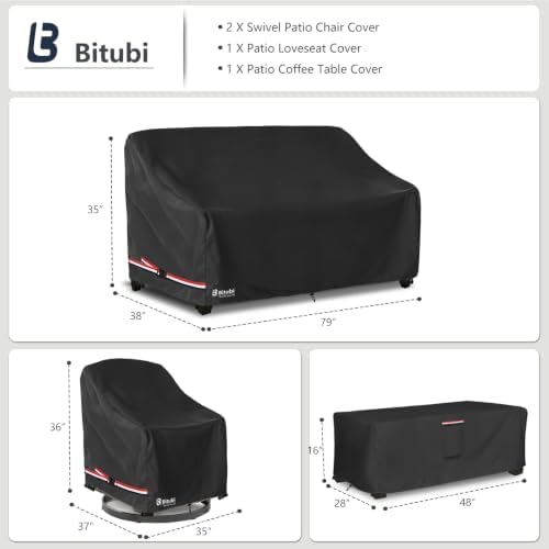 Bitubi Outdoor Waterproof Patio Furniture Covers 4-Piece Set - Image 3