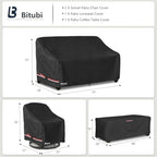 Bitubi Outdoor Waterproof Patio Furniture Covers 4-Piece Set - Image 3