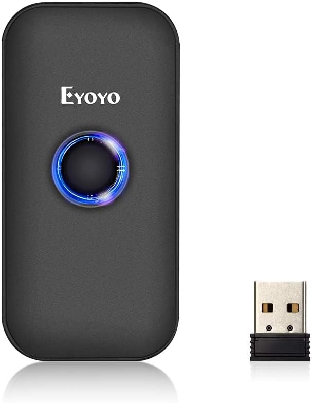 Eyoyo Mini 1D Bluetooth Barcode Scanner, 3-in-1 Bluetooth & USB Wired & 2.4G by Eyoyo