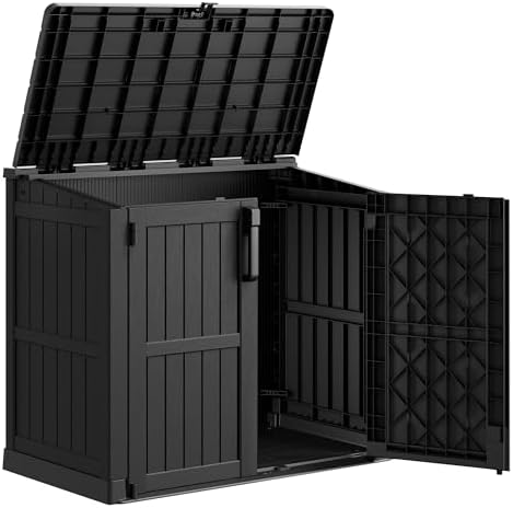 36 Cu Ft Horizontal Resin Storage Shed, Weatherproof Outdoor Storage Cabinet by WTFGO