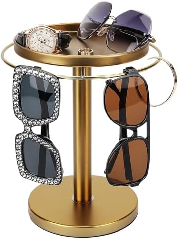 kondyfayo 360° Rotating Sunglass Organizer Storage, Stainless Steel Glasses by KONDYFAYO