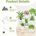 iDavosic.ly 7 Tier Folding Plant Stand Indoor Outdoor, Plastic Tray - Image 4