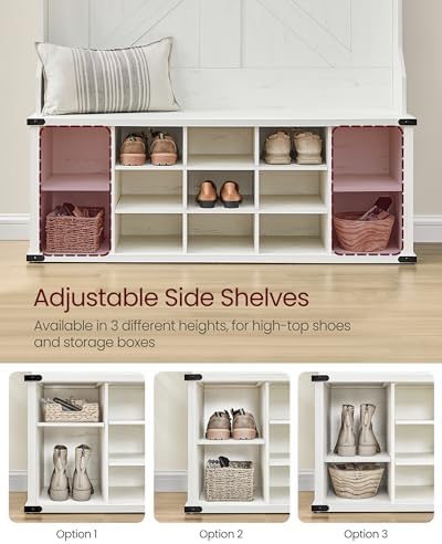VASAGLE Hall Tree with Bench and Shoe Storage, 16 Open Compartments - Image 4