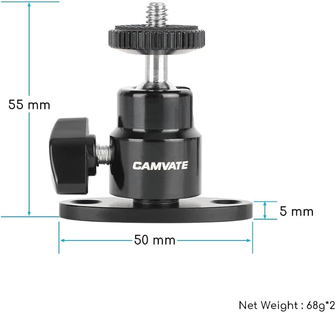 CAMVATE 1/4-20 Mini Ball Head - Image 2