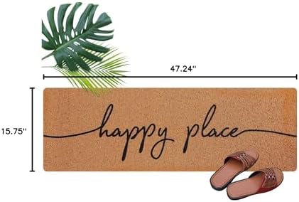 48''x16'' Long Doormat for Entrance Entry, Happy Place - Image 3