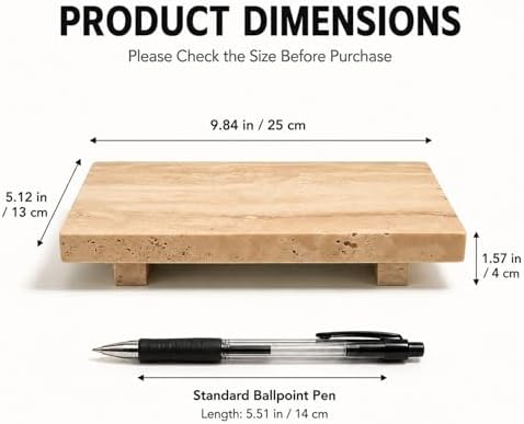 Travertine Vanity Riser for Soap & Perfume 9.84 in - Image 4