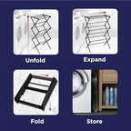 Black+Decker 3 Tier Expandable Collapsing Foldable Laundry Rack - Image 7
