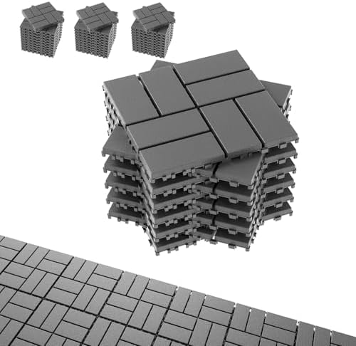 EchoDeck Interlocking Deck Tiles, 9 Pack Patio Tiles Outdoor Interlocking All by Unknown