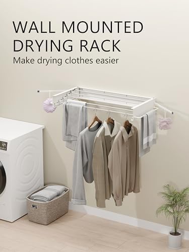 JOOM Wall Mounted Clothes Drying Rack, 31.5 Inch Foldable Rack - Image 2