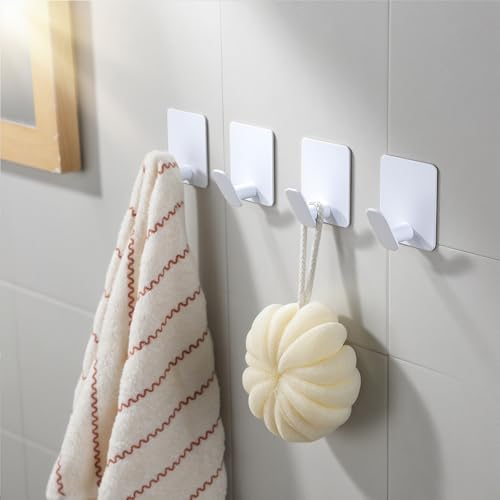 DELITON Adhesive Towel Hooks, SUS 304 Steel No Drill Shower Hooks - Image 3