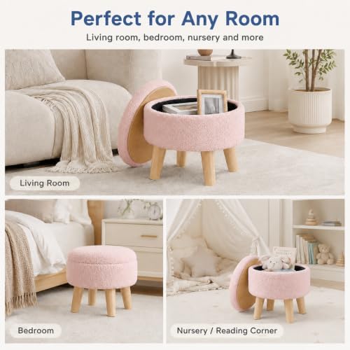 Simple Deluxe 13" Round Storage Ottoman - Image 7