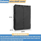 Wire Rack Covers, Heavy Duty 600D Dustproof Waterproof Storage Rack Covers - Image 2
