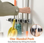 Lifewit Mop and Broom Holder Organizer Wall Hanging Mount, 2 Pack - Image 3