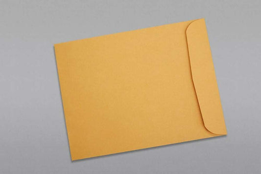 Limited Papers (TM) Booklet Envelopes, (Open Side) Brown Kraft, Gummed Seal, 28 Pound, Heavyweight, For Mailing And More. (250, 12 x 16)